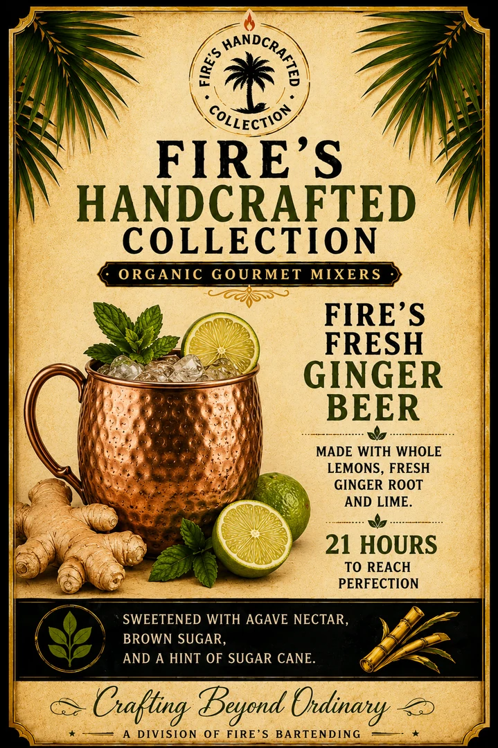 Fresh Ginger Beer handcrafted mixer label