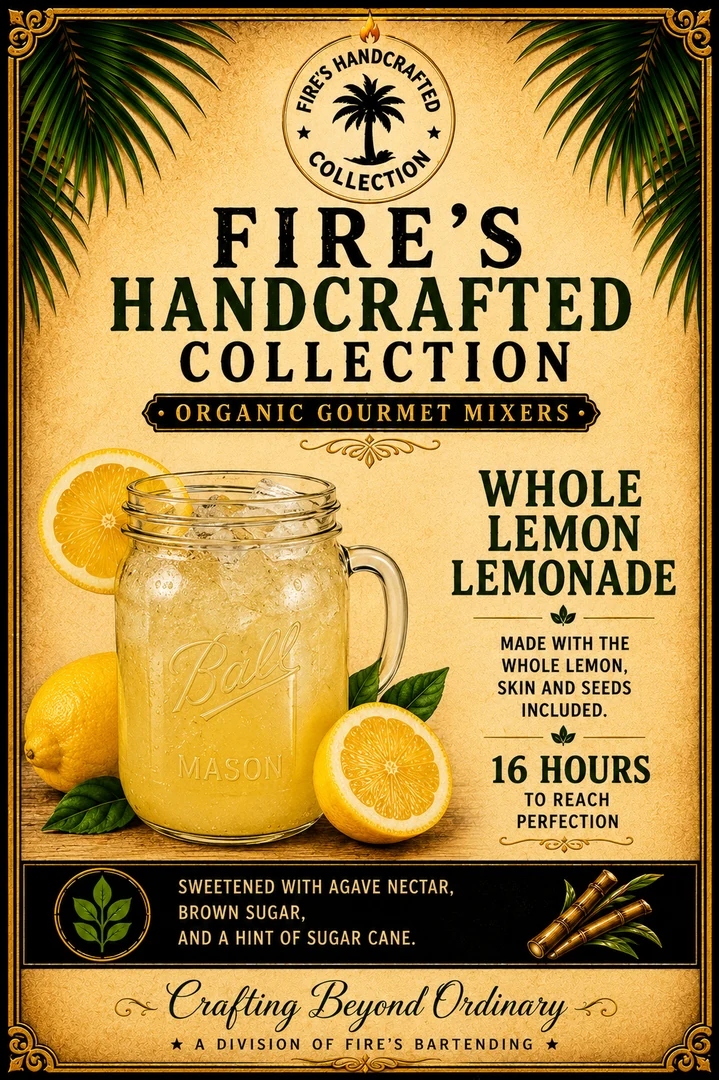 Whole Lemon Lemonade handcrafted mixer label