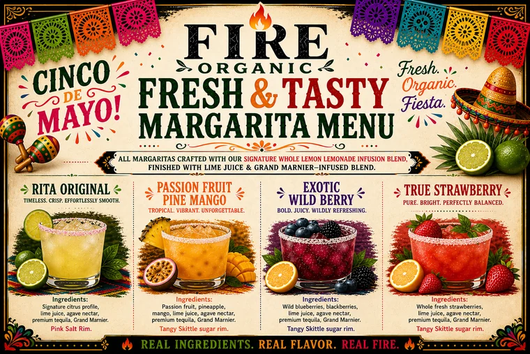 Custom Cinco de Mayo margarita menu